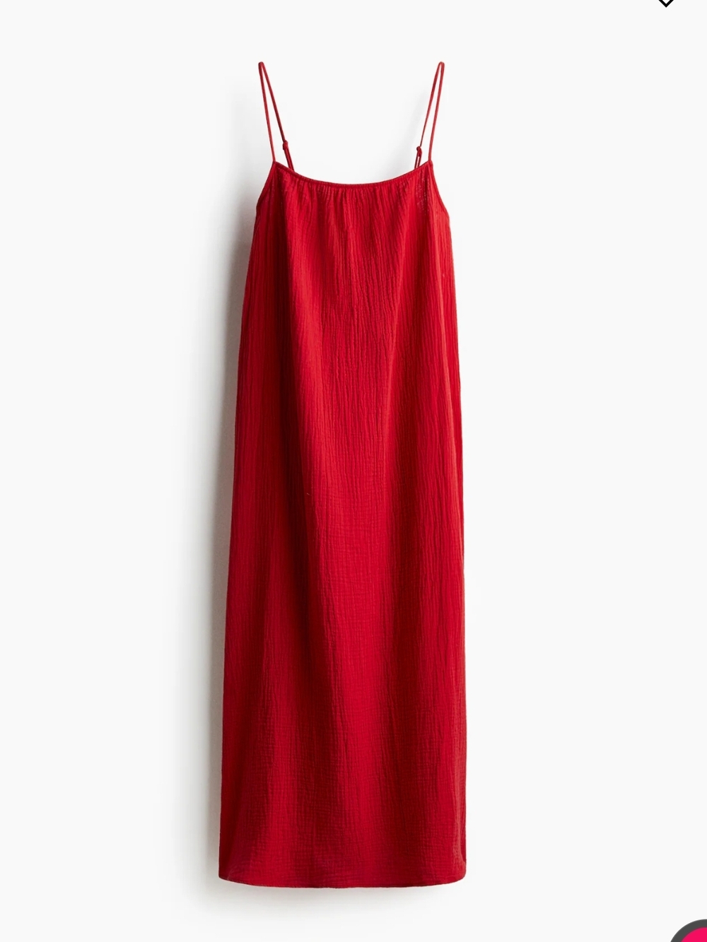 H&M Red Spaghetti-Strap Maxi Dress